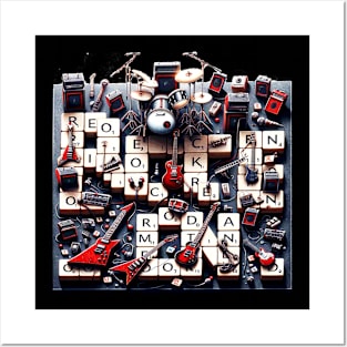 Rock On: Instruments Scrabble Tee Posters and Art